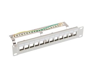 Patch panel Lanberg patch panel blank 12 port 1U 10" ftp for keystone modules gray v2