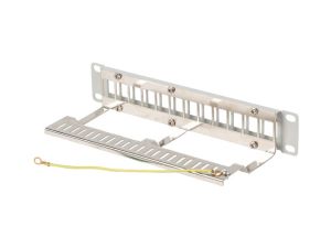 Patch panel Lanberg patch panel blank 12 port 1U 10" ftp for keystone modules gray v2