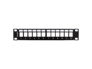 Patch panel Lanberg patch panel blank 12 port 1U with organizer for keystone modules black