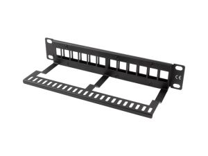 Patch panel Lanberg patch panel blank 12 port 1U with organizer for keystone modules black