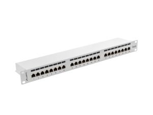 Patch panel Lanberg patch panel 24 port 1U CAT.6 shielded, grey