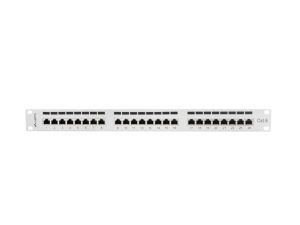 Patch panel Lanberg patch panel 24 port 1U CAT.6 shielded, grey