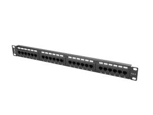 Patch panel Lanberg patch panel 24 port 1U CAT.6, black