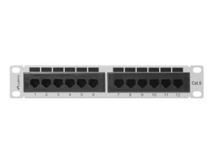 Patch panel Lanberg patch panel 12port 1U 10" CAT.6, grey