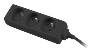 Lanberg power strip 3m, 3 sockets, french quality-grade copper cable, black