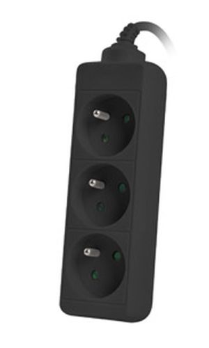 Lanberg power strip 3m, 3 sockets, french quality-grade copper cable, black