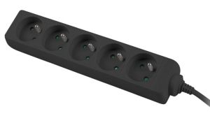 Lanberg power strip 1.5m, 5 sockets, french quality-grade copper cable, black