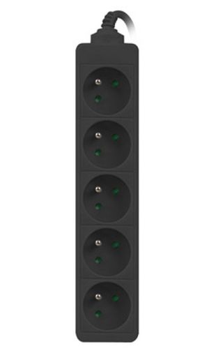 Lanberg power strip 1.5m, 5 sockets, french quality-grade copper cable, black