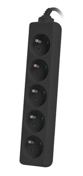 Splitter Lanberg power strip 3m, 5 socket,s french quality-grade copper cable, black
