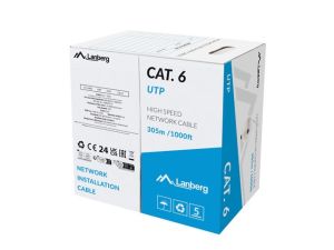 Cable Lanberg LAN cable CAT.6 305m solid cca gray fluke passed