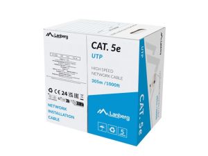 Cable Lanberg LAN cable CAT.5e 305m solid cca gray fluke passed