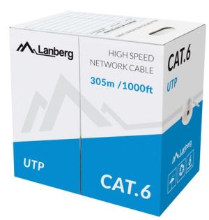 Cable Lanberg LAN cable UTP CAT.6 305m solid CCA, grey
