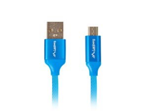 Cable Lanberg USB MICRO-B (M) -> USB-A (M) 2.0 cable 1.8m, blue premium QC 3.0
