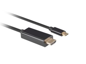 Cable Lanberg USB-C (M) -> HDMI(M) 2.0 4K 60hz cable 0.5m, black