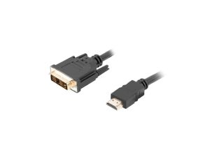 Cable Lanberg HDMI (M) -> DVI-D(M)(18+1) cable 1.8m, single link with gold-plated connectors, black