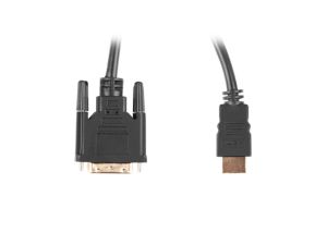 Cable Lanberg HDMI (M) -> DVI-D (M) (24+1) cable 1.8m, dual link, with gold-plated 4K connectors, black