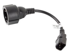 Cable Lanberg extension power supply cable IEC 320 C14 -> Schuko (F) 20cm, black