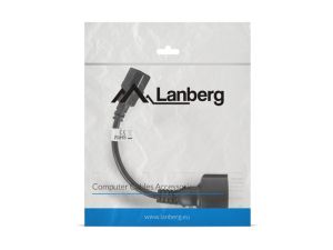 Cable Lanberg extension power supply cable IEC 320 C14 -> Schuko (F) 20cm, black
