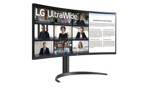 Monitor LG 34WR55QK-B 34" UltraWide AG , Curved 21:9 VA Panel, 5ms, 3000:1, 300 cd/m2, WQHD 3440x1440, HDR10, sRGB 99% , USB type-C 65W , 100Hz, HDMI, DisplayPort, PBP, Height Adjustable, Tilt, Reader Mode, Headphone Out, Black