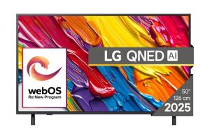 TV LG 50QNED82A3B, 50" 4K QNED HDR Smart TV, 3840x2160, DVB-T2/C/S2, Alpha 7 AI Processor, HDR10 / HLG, webOS 25 ThinQ, VRR / ALLM / HGiG, 4K Upscaling, WiFi 5, Voice Controll, Bluetooth 5.1, AirPlay 2, LAN, CI, HDMI, SPDIF, Google Cast, 2 poles Sta