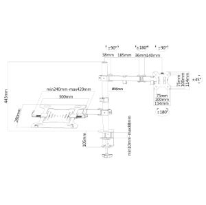 Neomounts Flat Screen & Notebook Desk Mount (clamp/grommet)