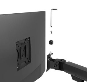 Stand Neomounts Nero Single Flat Screen Desk Mount (phone holder+Quick-fix clamp/grommet)