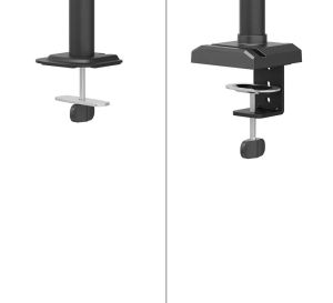 Stand Neomounts Nero Single Flat Screen Desk Mount (phone holder+Quick-fix clamp/grommet)