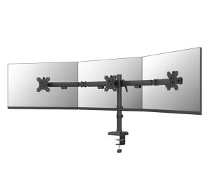 Stand Neomounts Nero Triple Flat Screen Desk Mount (phone holder+Quick-fix clamp/grommet)