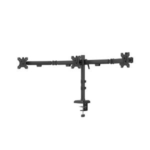 Stand Neomounts Nero Triple Flat Screen Desk Mount (phone holder+Quick-fix clamp/grommet)