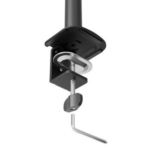 Stand Neomounts Nero Triple Flat Screen Desk Mount (phone holder+Quick-fix clamp/grommet)