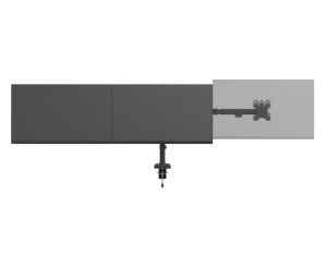 Stand Neomounts Nero Triple Flat Screen Desk Mount (phone holder+Quick-fix clamp/grommet)