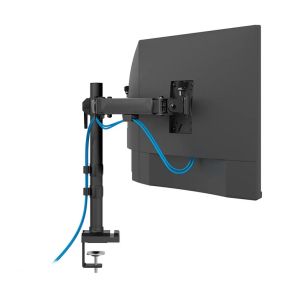 Stand Neomounts Nero Triple Flat Screen Desk Mount (phone holder+Quick-fix clamp/grommet)