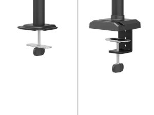 Stand Neomounts Nero Triple Flat Screen Desk Mount (phone holder+Quick-fix clamp/grommet)