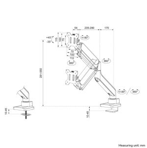 Стойка Neomounts Next Core Desk Mount 1 screen (topfix clamp &grommet)