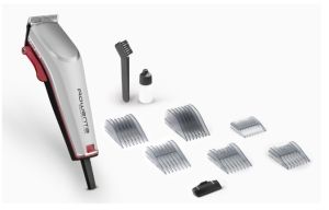 Машинка за подстригване Rowenta TN1300F0 Hair Clipper Perfect Line 2 silver, 1 speed, 6 fix hair combs, micro setting (0,6-0,9-1.2mm), hair settings (0.6-25mm), heights hair clipper (9),corded, pouch, oil &cleaning brush