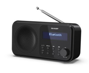 Радио Sharp Radios DR-P420(BK), PORTABLE DIGITAL RADIO, Bluetooth 5.0, 20 DAB+/DAB/FM, Auto time/date, LCD Display, Dual alarm,Micro USB x1 (power supply),3.5mm Headphone jack / line-out, Black