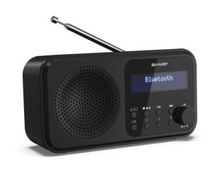 Радио Sharp Radios DR-P420(BK), PORTABLE DIGITAL RADIO, Bluetooth 5.0, 20 DAB+/DAB/FM, Auto time/date, LCD Display, Dual alarm,Micro USB x1 (power supply),3.5mm Headphone jack / line-out, Black