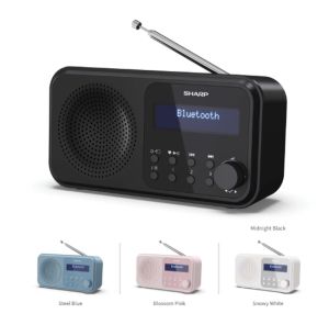 Радио Sharp Radios DR-P420(BK), PORTABLE DIGITAL RADIO, Bluetooth 5.0, 20 DAB+/DAB/FM, Auto time/date, LCD Display, Dual alarm,Micro USB x1 (power supply),3.5mm Headphone jack / line-out, Black