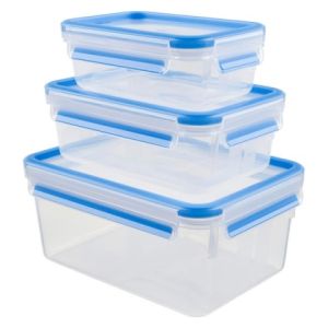 Storage box Tefal K3028912, CLIP & CLOSE 3 pcs /0.55L / 1L / 2.3L /