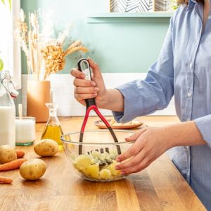 Press Tefal K2071214, Ingenio, Potato masher, Kitchen tool, Naylon/Fiberglass, 31x11x9cm, Up to 230°C, Handwash preferred, black