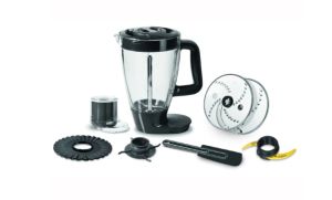 Kitchen robot Tefal DO821838, Double Force black, powelix life blades, 1000W, 3L bowl, 2L blender, kneader, chopper, 2 reverses. discs, spatula