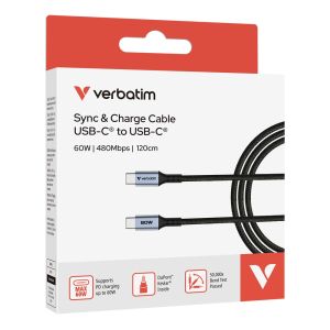 Cable Verbatim Sync & Charge USB-C to USB-C 60W 120 cm