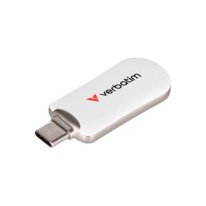 Memory Verbatim Plectra USB-C Flash Drive White 64GB