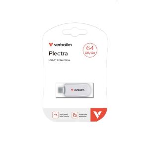 Memory Verbatim Plectra USB-C Flash Drive White 64GB