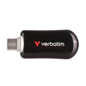 Memory Verbatim Plectra USB-C Flash Drive Black 64GB