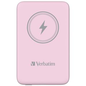Външна батерия Verbatim MCP-10PK Power Pack 10000 mAh with UBS-C PD 20W / Magnetic Wireless Charging 15W Pink