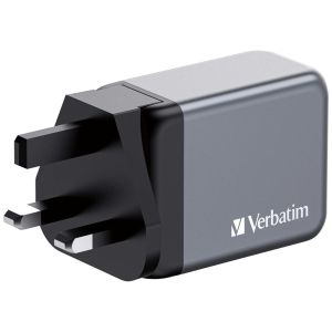 Charger Verbatim GNC-65 GaN Charger 3 Port 65W USB A/C (EU/UK/US)