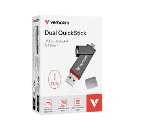 Verbatim Dual QuickStick USB-C & USB-A USB 3.2 Gen 1 1TB Hard Drive