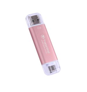 Hard disk Transcend 1TB, USB External SSD, ESD310P, USB 10Gbps, Type C/A, Pink