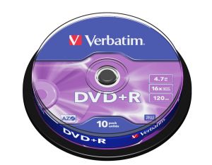 Media Verbatim DVD+R AZO 4.7GB 16X MATT SILVER SURFACE (10 PACK)